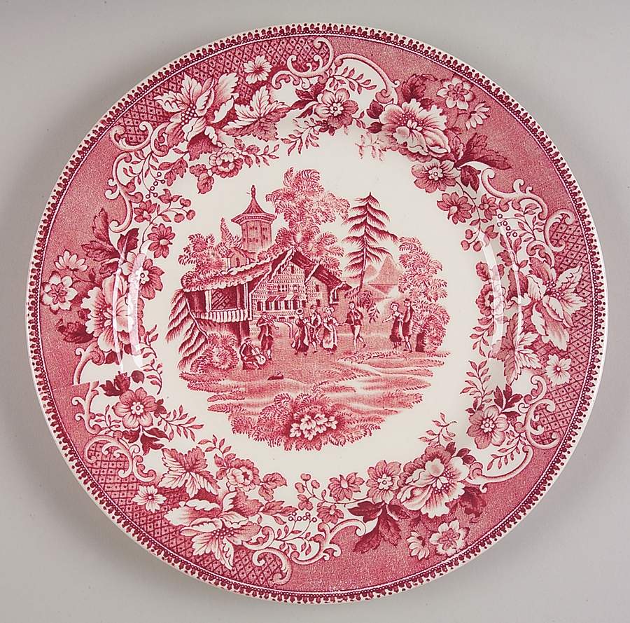Avon Cottage Pink Dinner Plate by Thomas Hughes & Sons-1