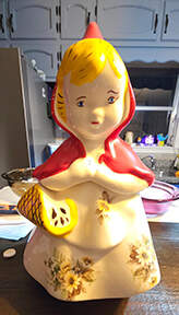 Little Red Riding Hood Cookie Jar & Lid #28 by Hull-1
