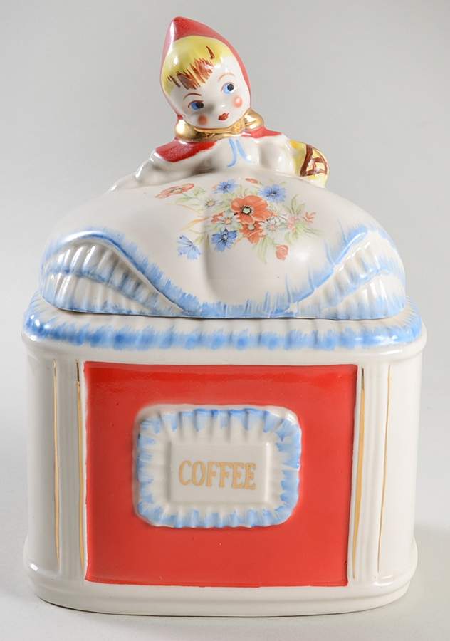 Little Red Riding Hood Coffee Canister & Lid by Hull-1