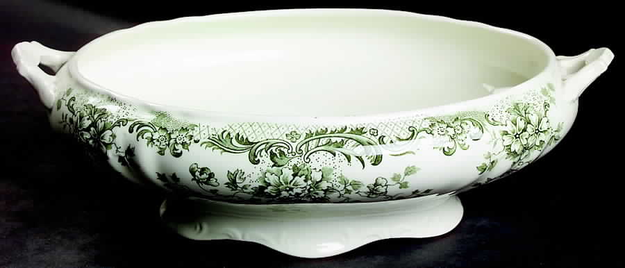 Maine Green Oval Vegetable No Lid by Wm Hulme-1