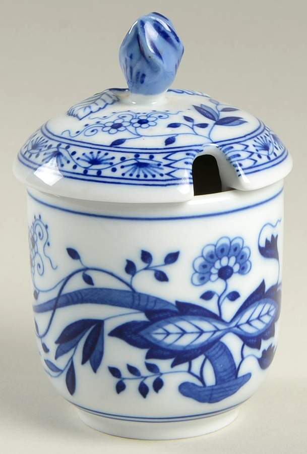 Blue Onion Mustard Jar & Lid by Hutschenreuther-1