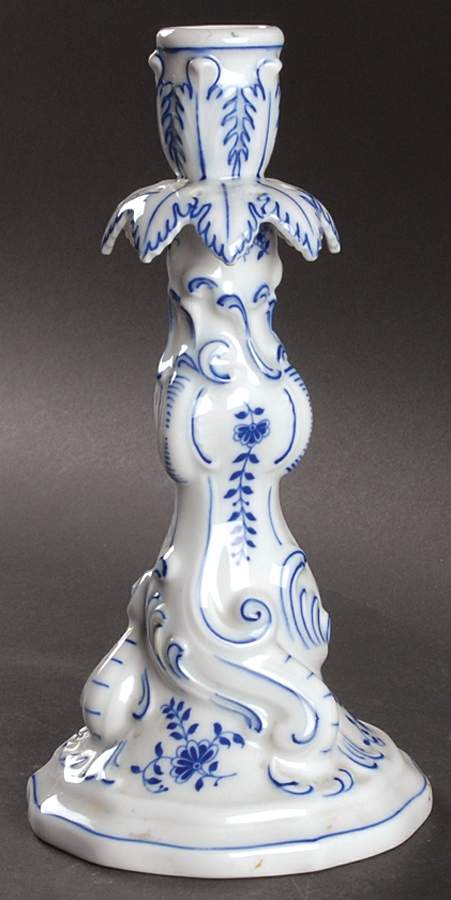 Blue Onion 8" Tall Candlestick by Hutschenreuther-1