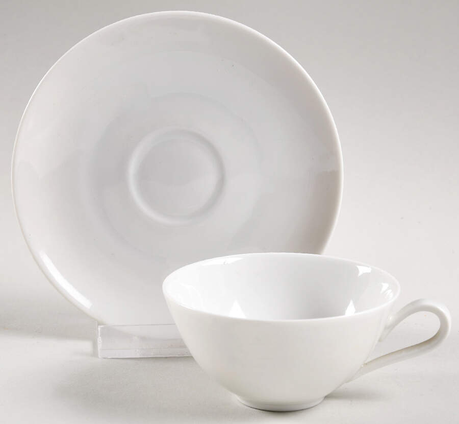 Favorit (Undecorated) Flat Demitasse Cup & Saucer Set by Hutschenreuther-1