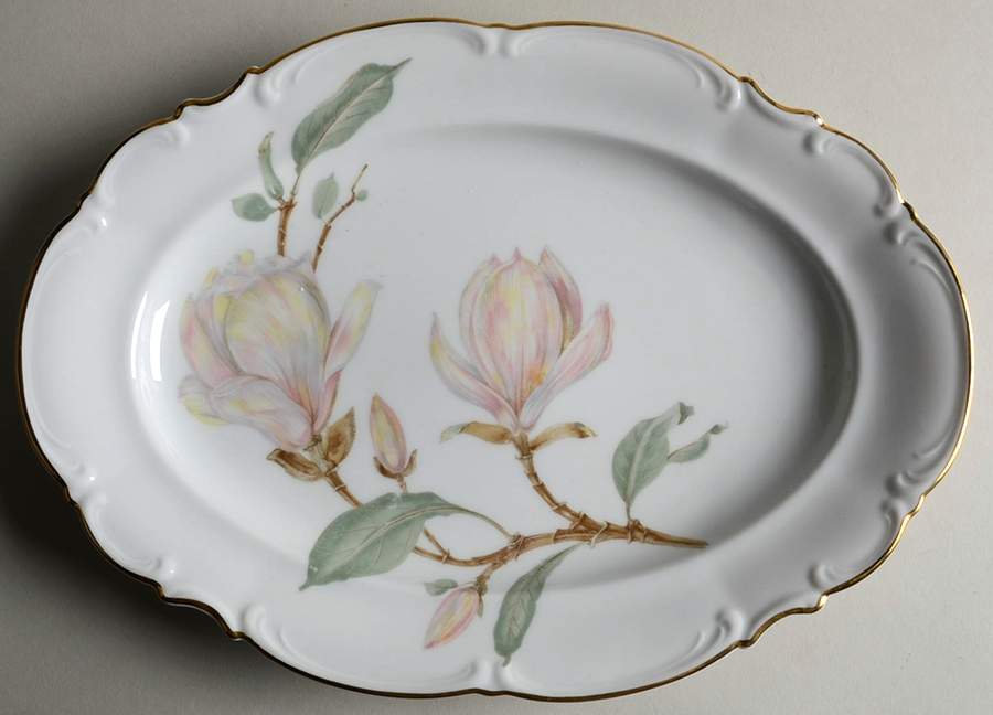 Magnolia (7948, Sylvia, White) 11" Oval Serving Platter by Hutschenreuther-1