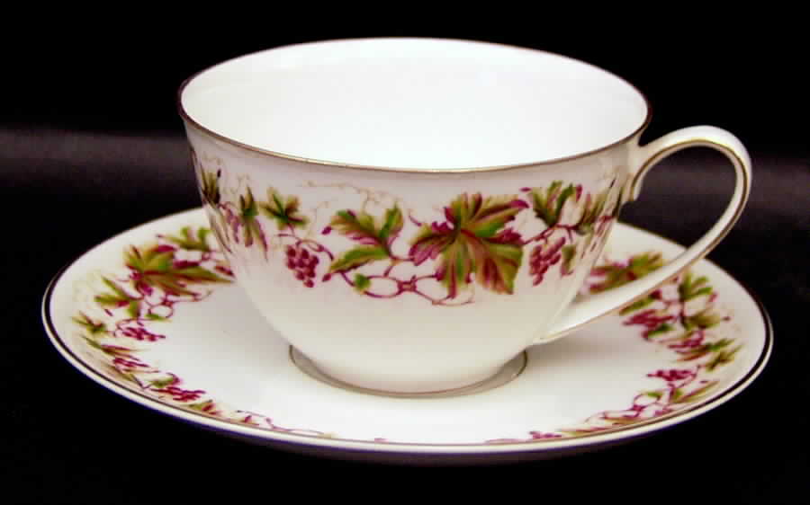 Trailing Vine Footed Cup & Saucer Set by Hutschenreuther-1