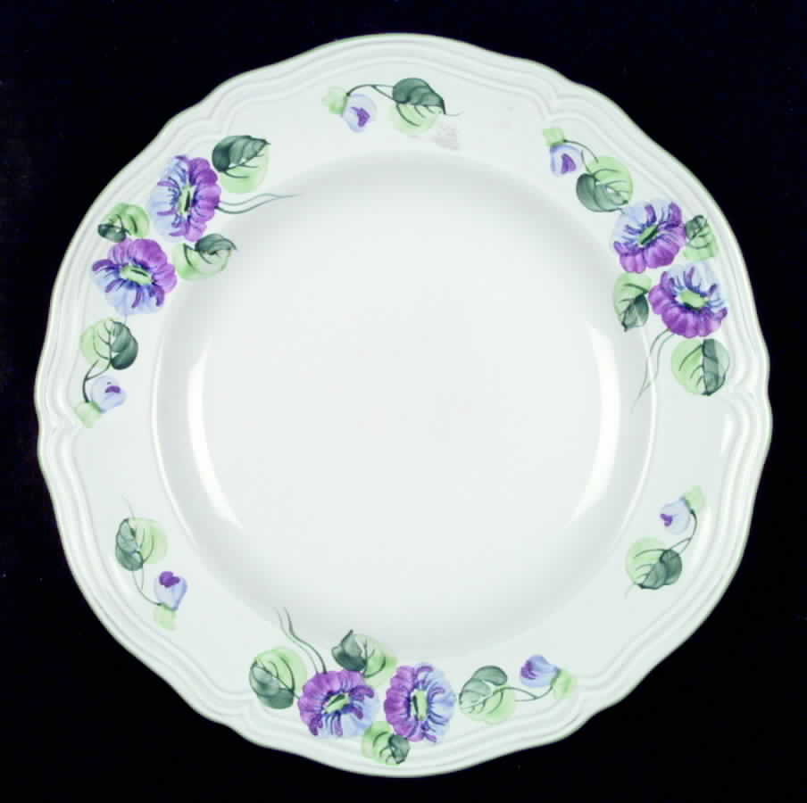 Violets Large Rim Soup Bowl by Herend Village-1