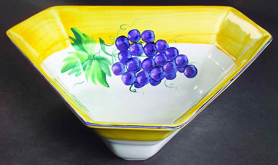 Village Vineyard Triangular Vegetable Bowl by Herend Village-1