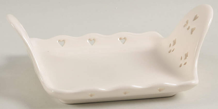 Creamware Pierced Handled Square Tray by Hartley Greens-1