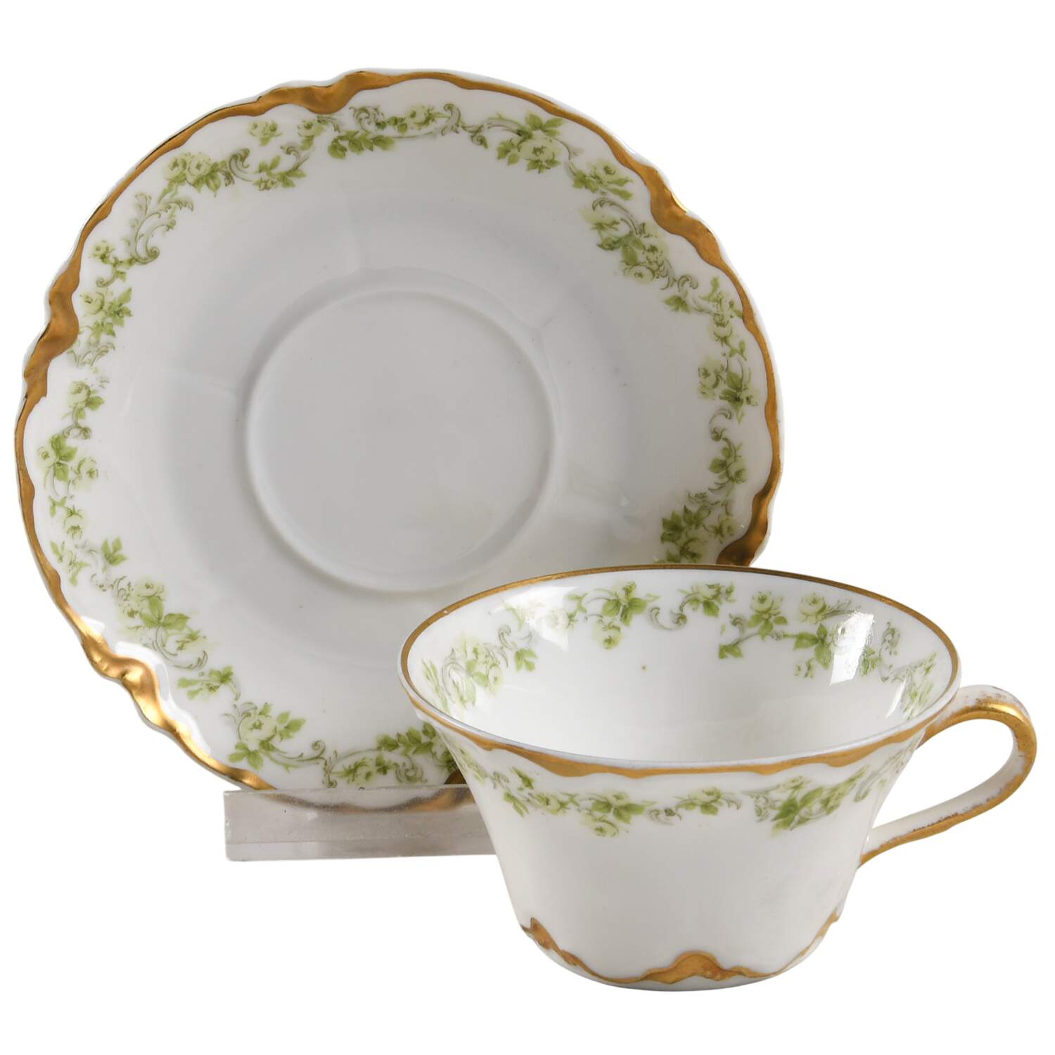 Schleiger 975a Flat Demitasse Cup & Saucer Set by Haviland-1