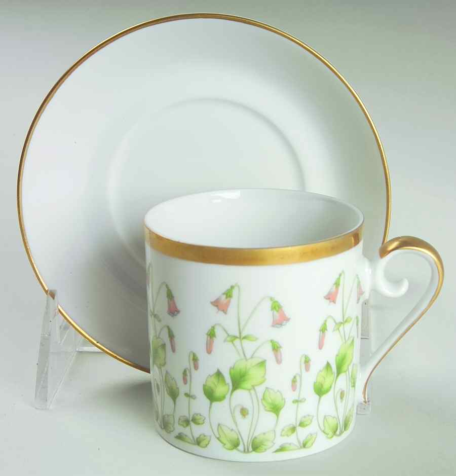 Linnaea Borealis (Smooth) Flat Demitasse Cup & Saucer Set by Hackefors-1