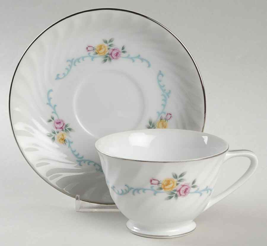 St. Regis Footed Cup & Saucer Set by Halsey-1