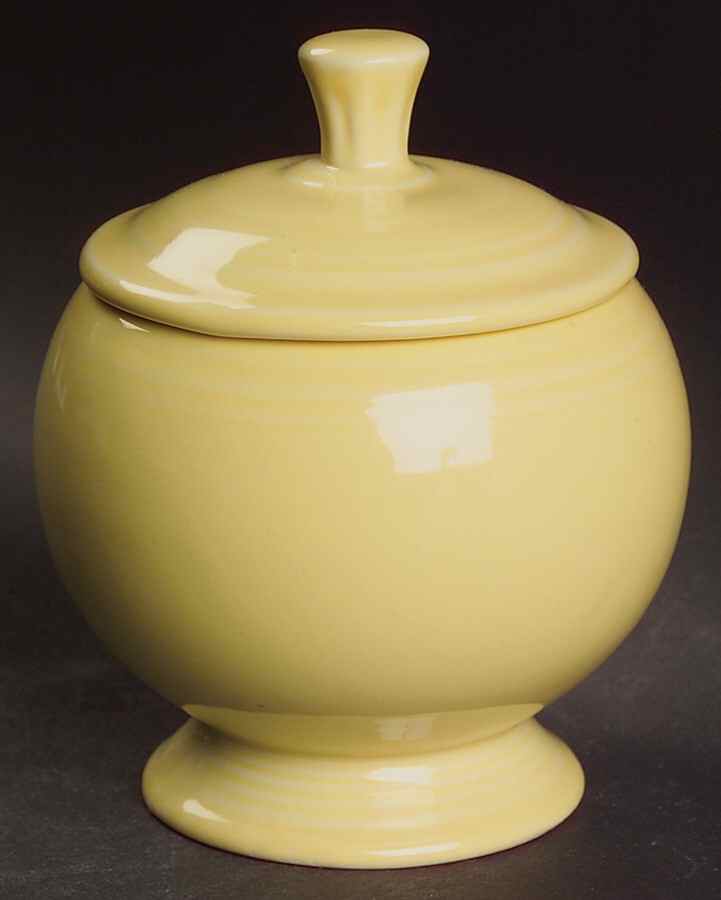 Fiesta Yellow (Intro 1987) Individual Sugar Bowl & Lid by Homer Laughlin -1