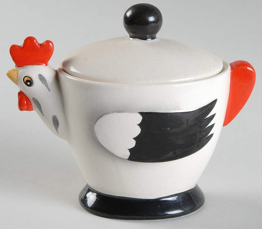 Coq Rouge Sugar Bowl & Lid by Howard Holt-1