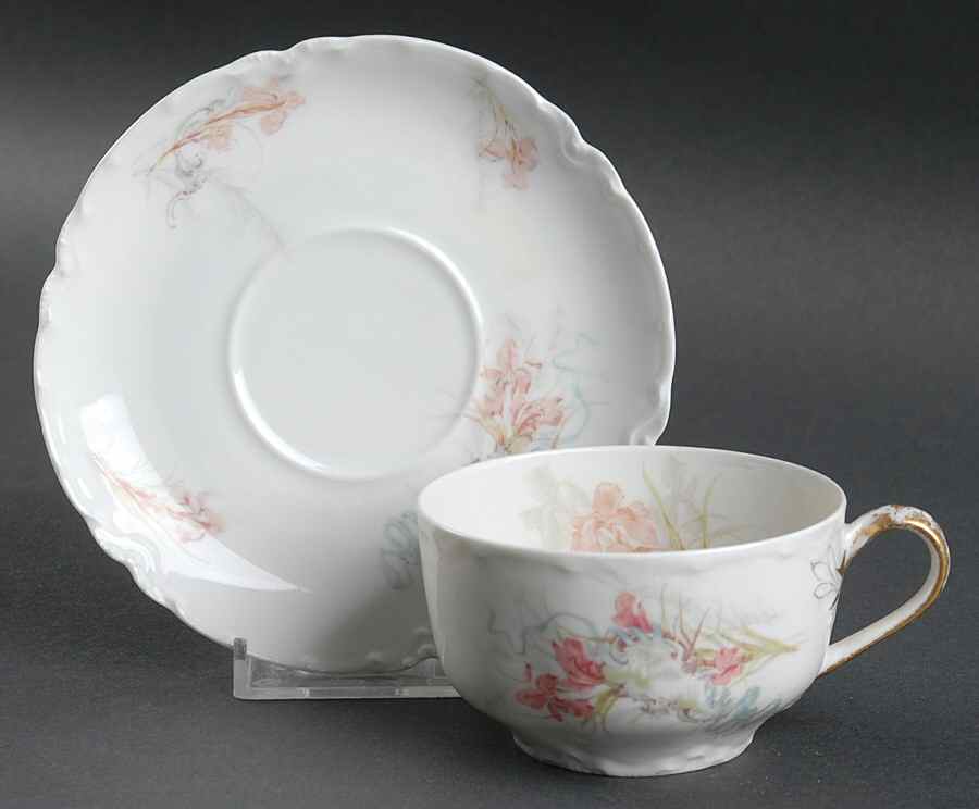 Schleiger 482b Flat Cup & Saucer Set by Haviland-1