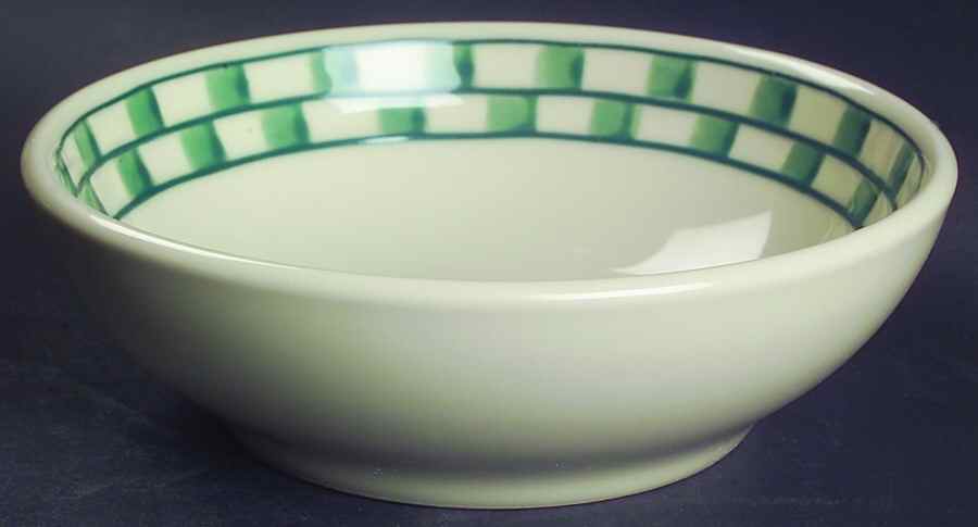 Green Checks Soup/Cereal Bowl by Hartstone-1