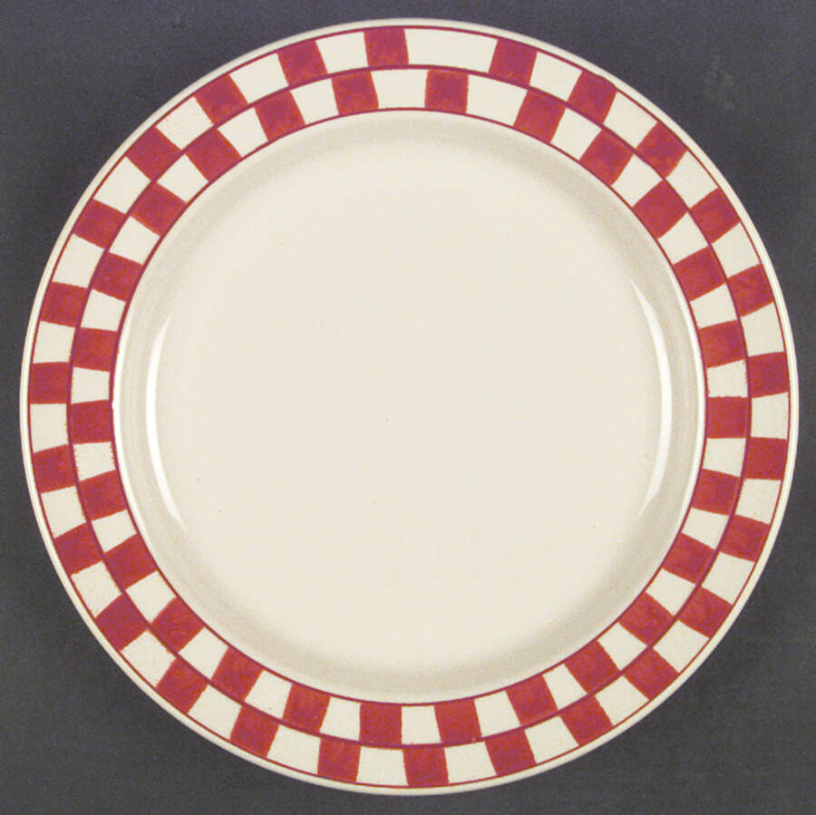 Red Checks Dinner Plate by Hartstone-1