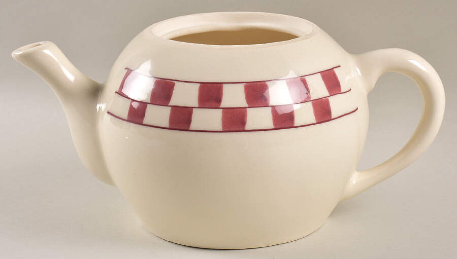 Red Checks Teapot No Lid by Hartstone-1
