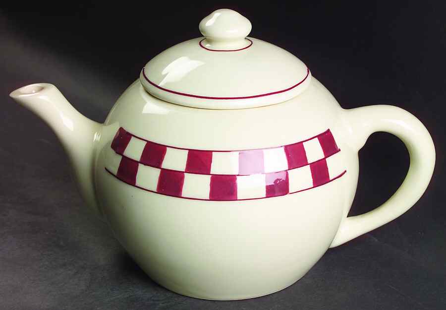 Red Checks Teapot & Lid by Hartstone-1