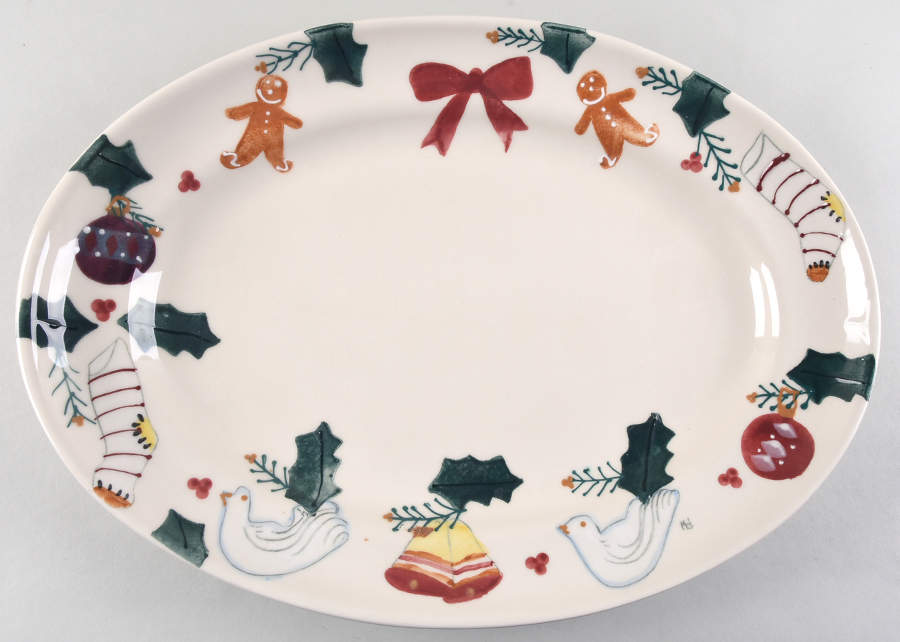 Christmas Traditions 17" Oval Serving Platter by Hartstone-1