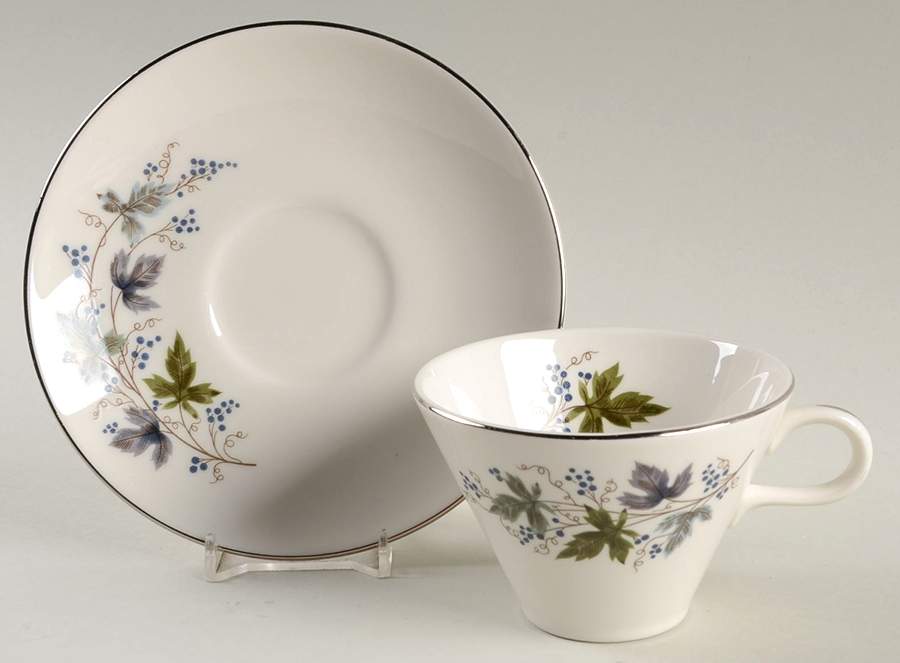 Moselle (Triumph Shape) Flat Cup & Saucer Set by Homer Laughlin -1