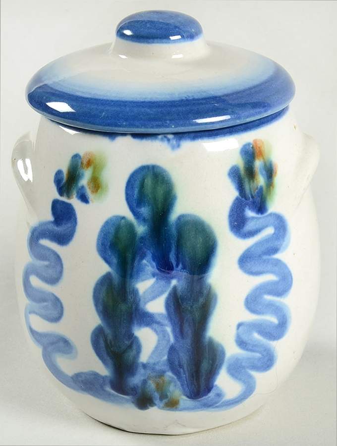 Pear and Grape Blue Jam/Jelly & Lid by M A Hadley-1