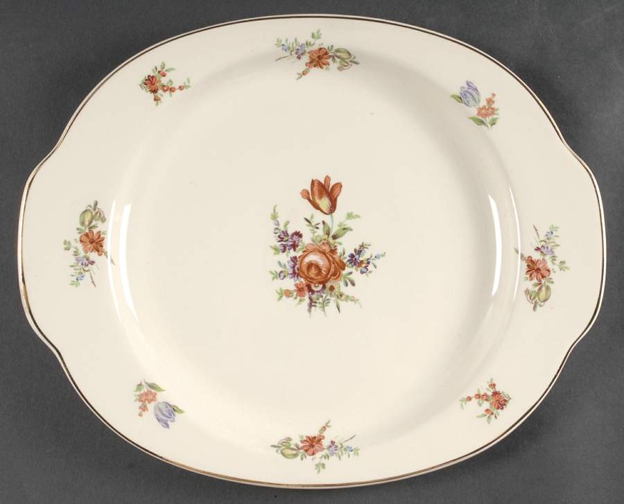Priscilla 13" Oval Serving Platter by Household Institute-1