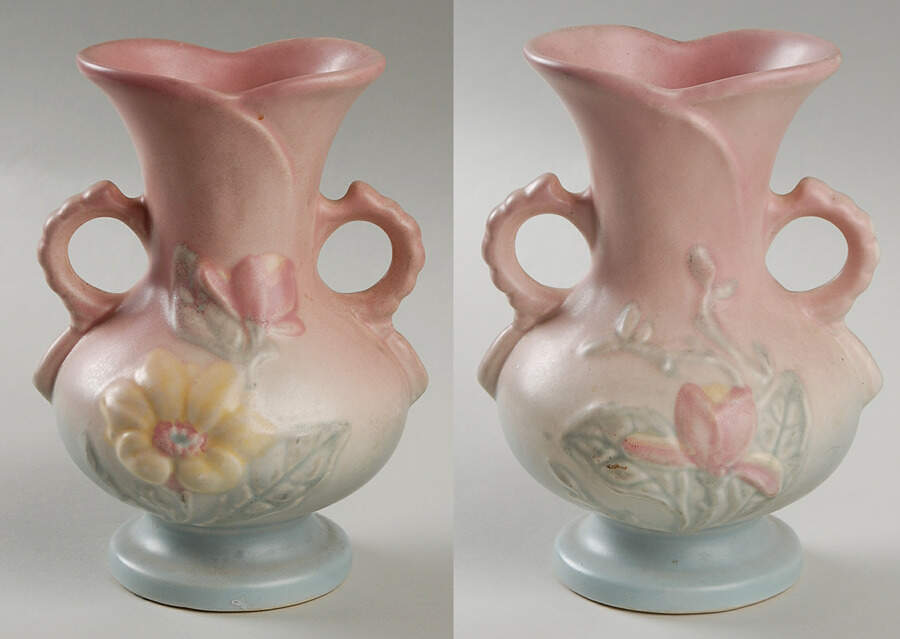 Magnolia (Matte) 6" Handled Vase by Hull-1