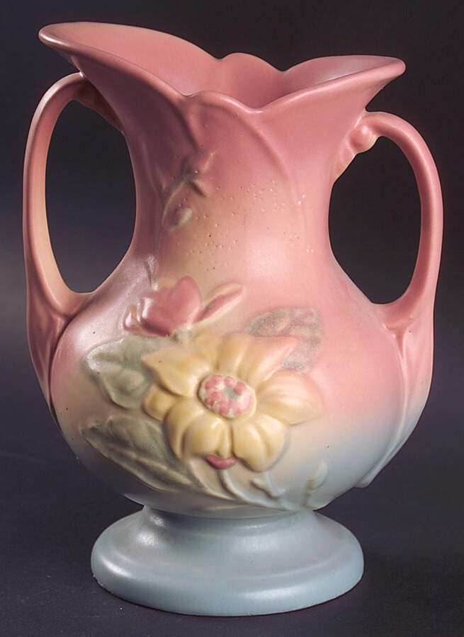 Magnolia (Matte) 8" Handled Vase by Hull-1