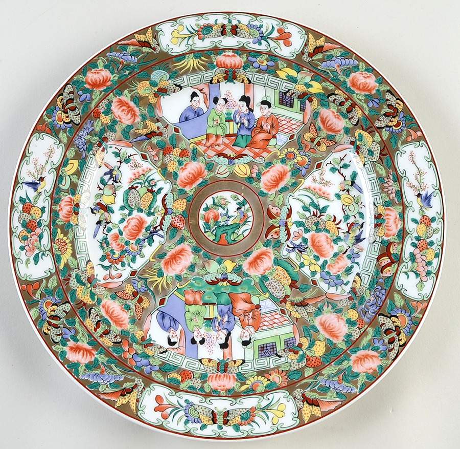 Canton Rose Design 12" Chop Plate (Round Platter) by Hong Horizons-1