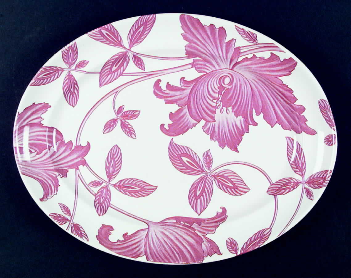 Rose Fantasy 14" Oval Serving Platter by Homer Laughlin -1