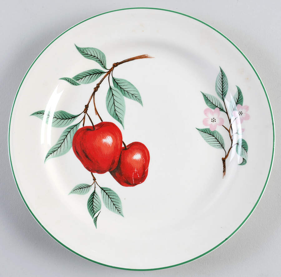 Red Apple (Rim Shape) Luncheon Plate by Homer Laughlin -1