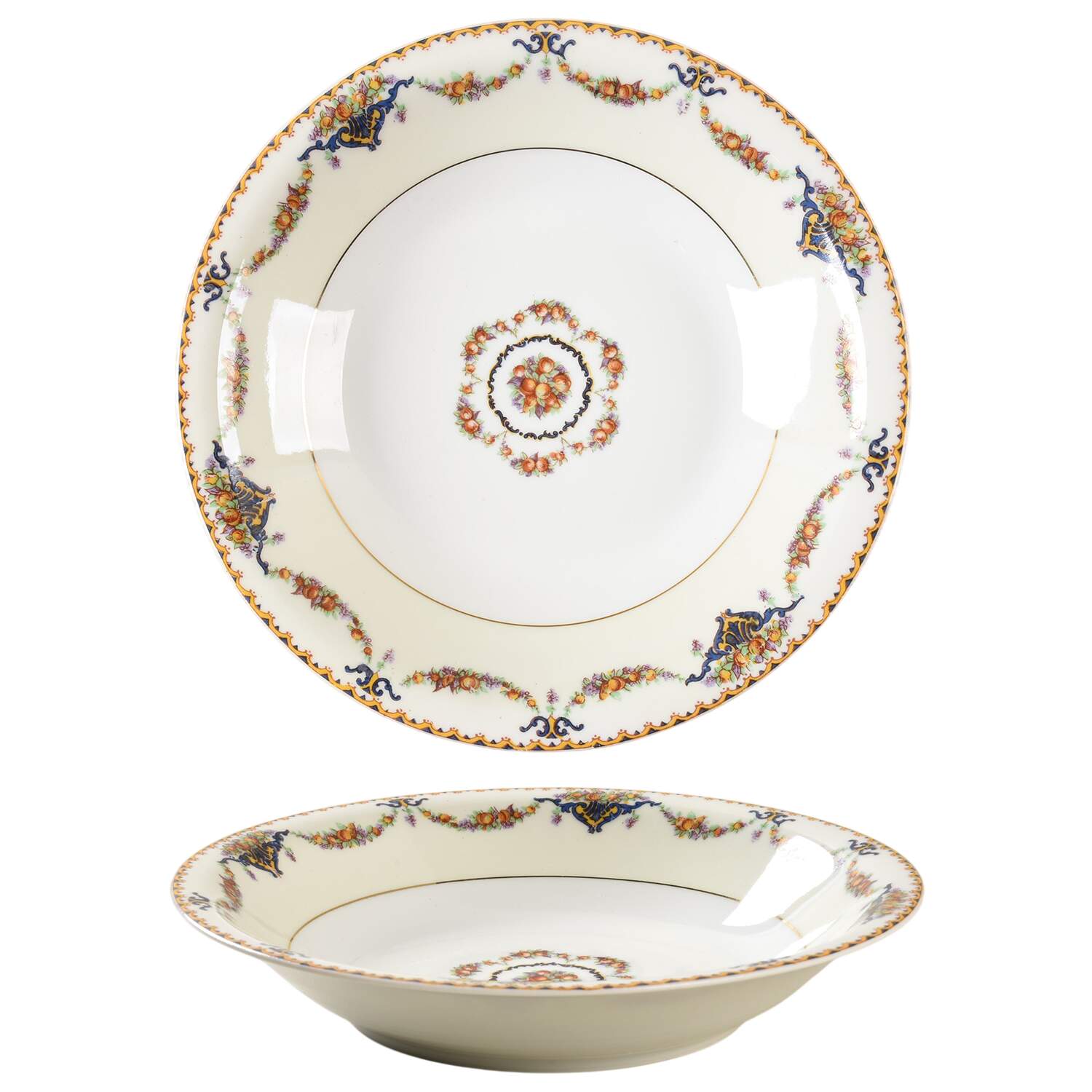 Pomona (Cream, Gold Verge) Coupe Soup Bowl by Haviland-1