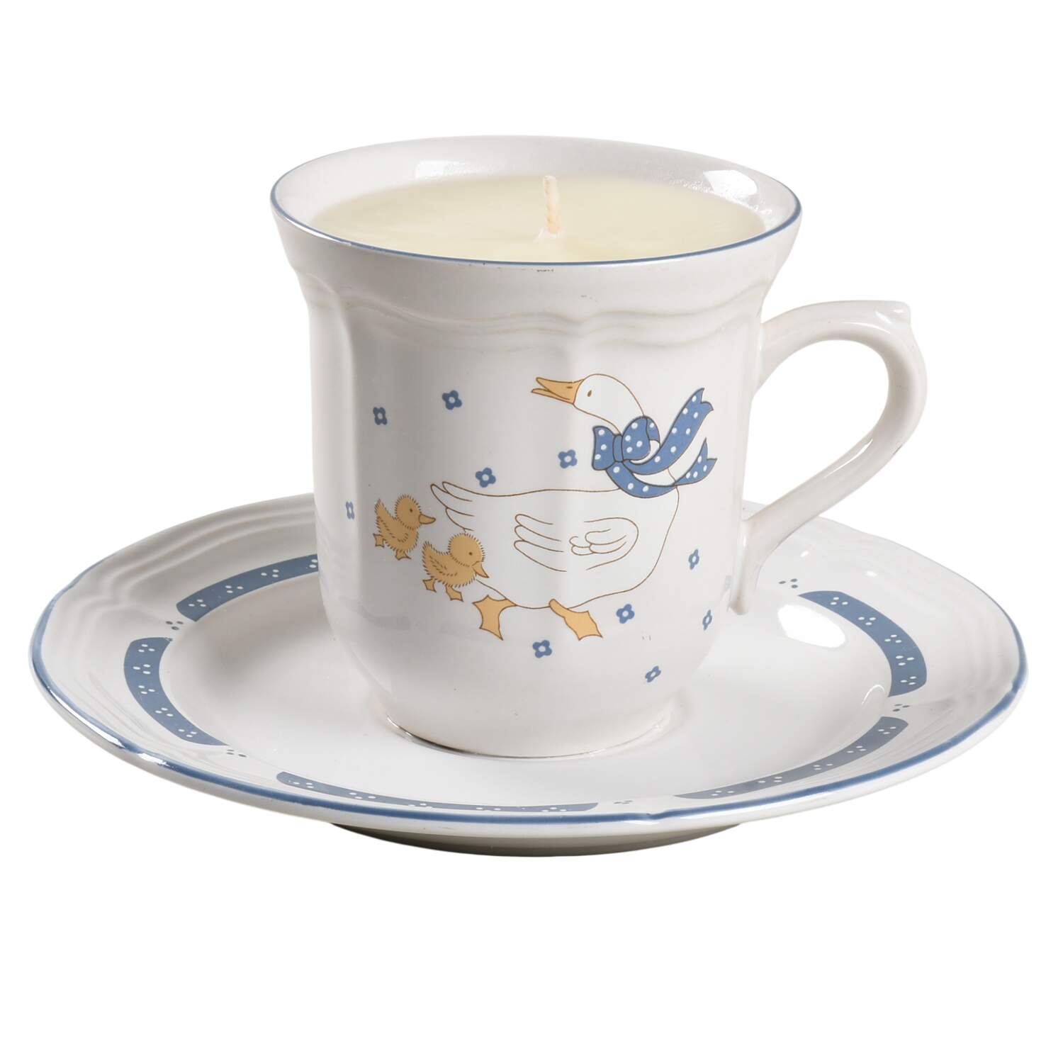 Country Goose Scented Cup & Saucer Candle-Vanilla  HC by Home Style-1