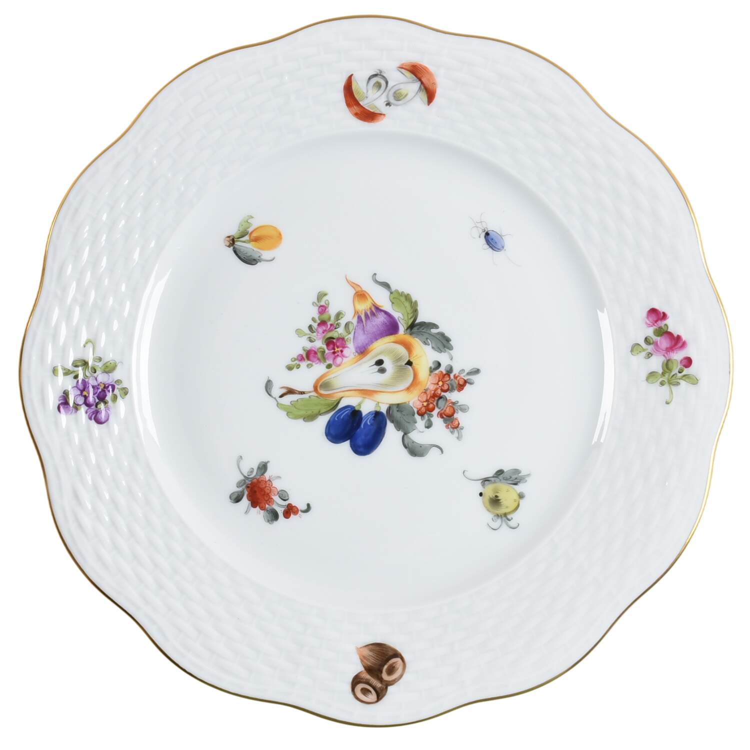 Fruit & Flowers Salad Plate by Herend-1