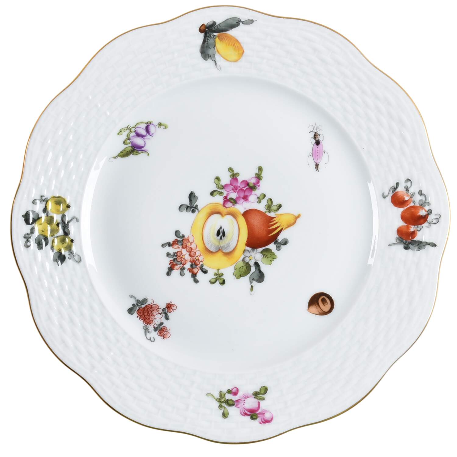 Fruit & Flowers Salad Plate by Herend-1