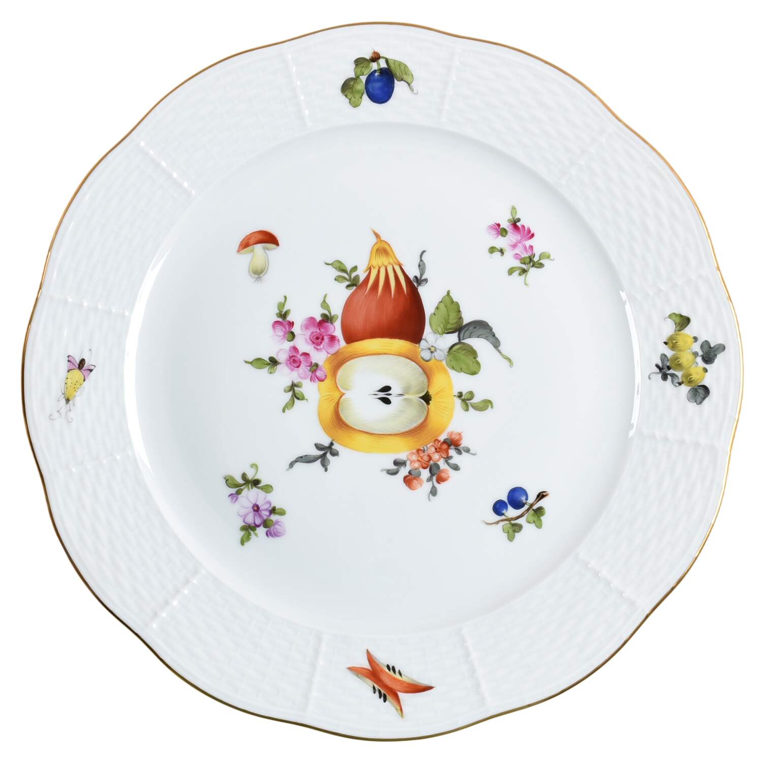 Fruit & Flowers Dinner Plate by Herend-1