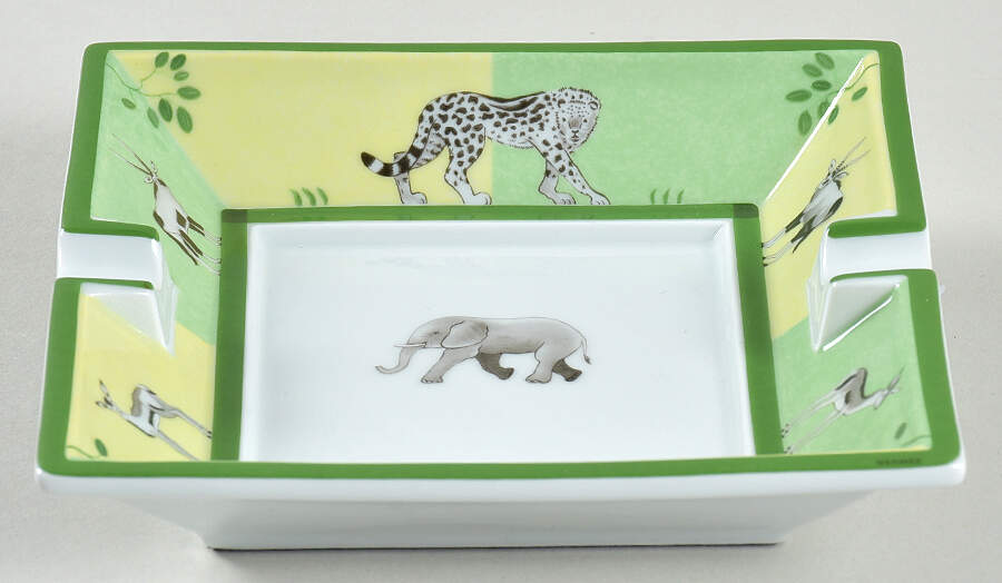 Africa Green-Yellow 6" Ashtray by Hermes-1