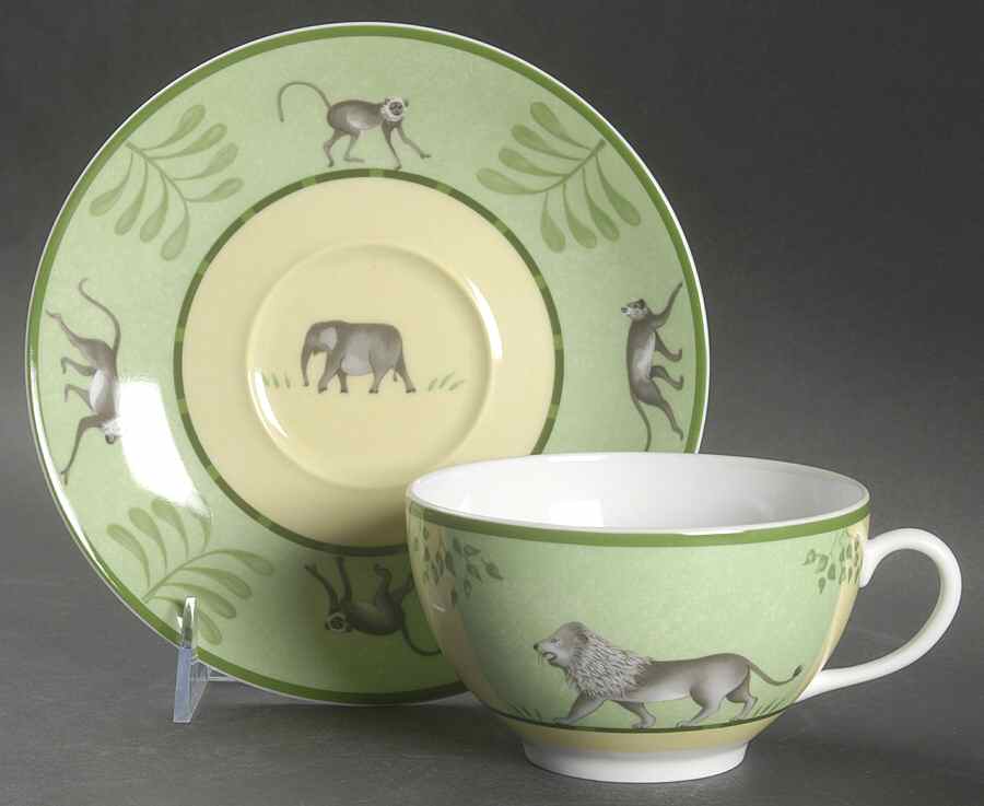 Africa Green-Yellow Breakfast Cup & Saucer Set by Hermes-1