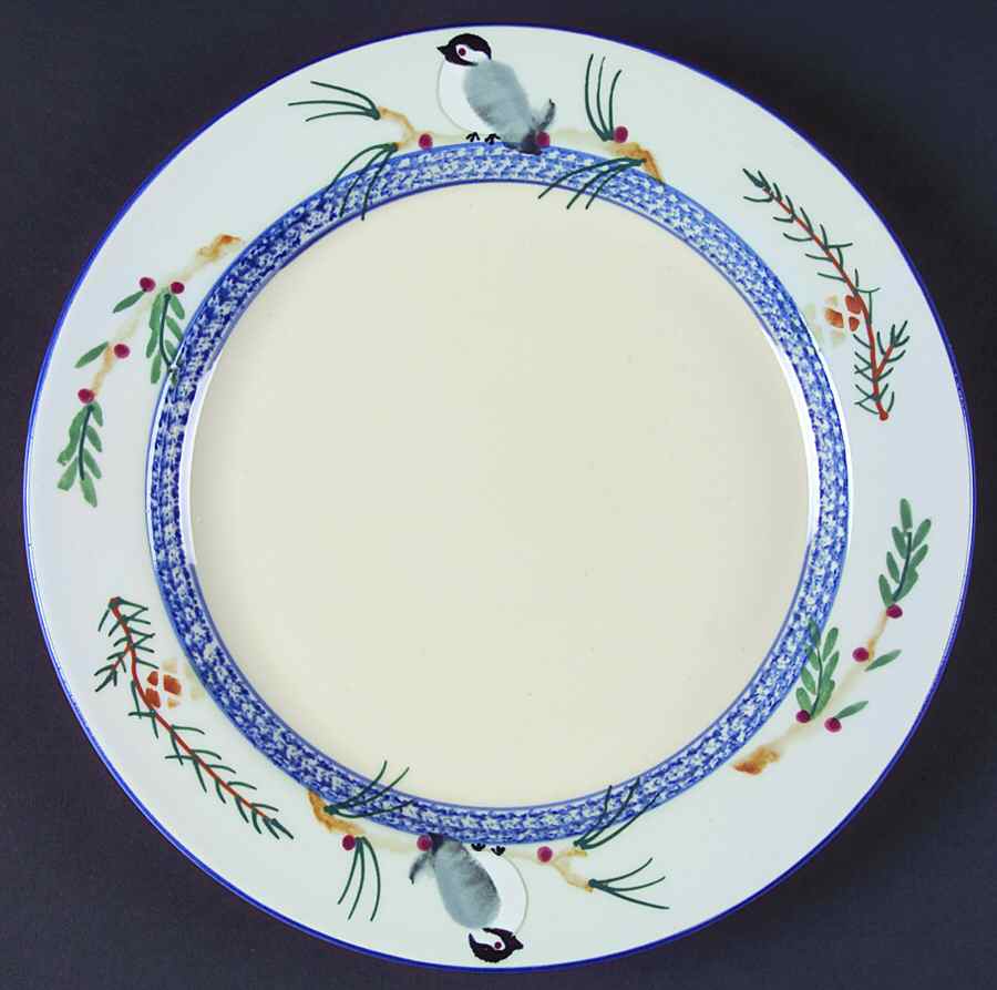 Chickadee and Pine Dinner Plate by Hartstone-1