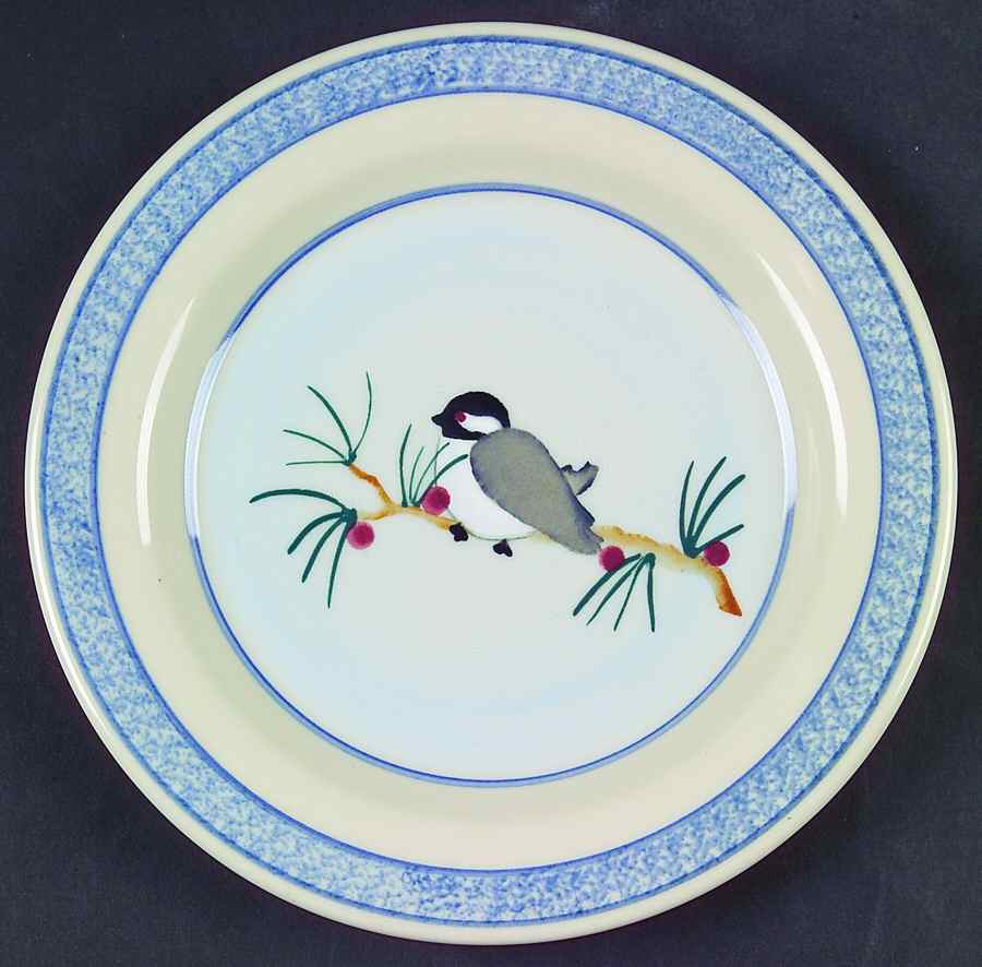 Chickadee and Pine Salad Plate by Hartstone-1