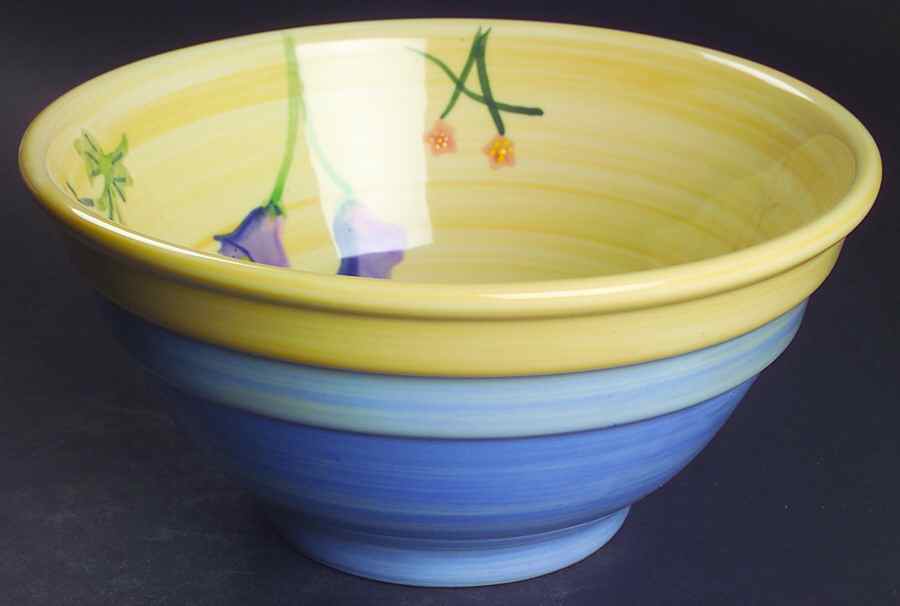 Prairie Flower 9" Ribbed Mixing Bowl by Hartstone-1