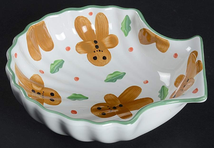 Gingerbread Man 6" Shell Shaped Dish by Herend Village-1