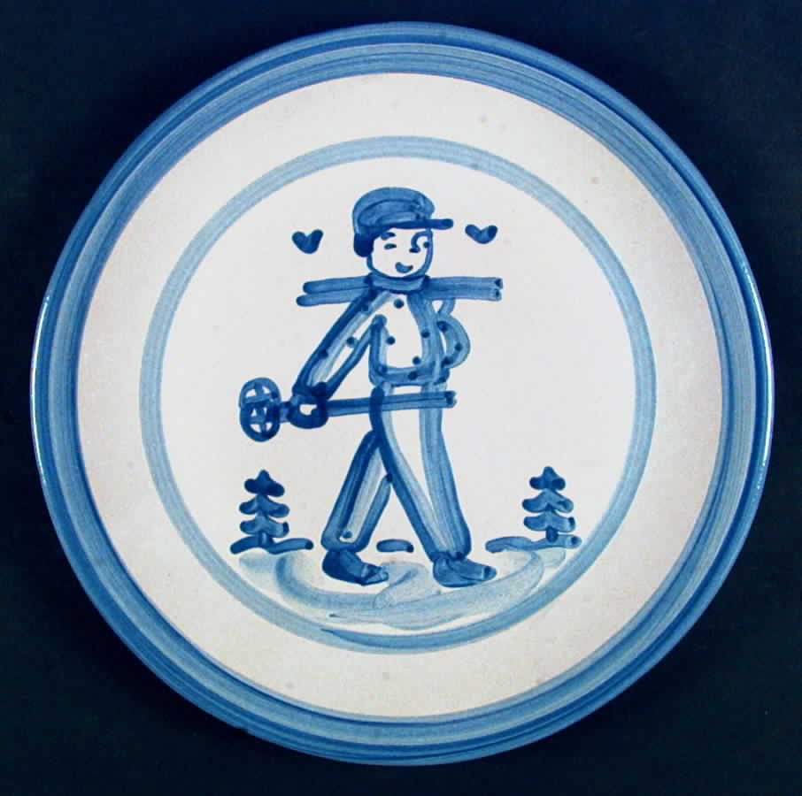 Skier Dinner Plate by M A Hadley-1
