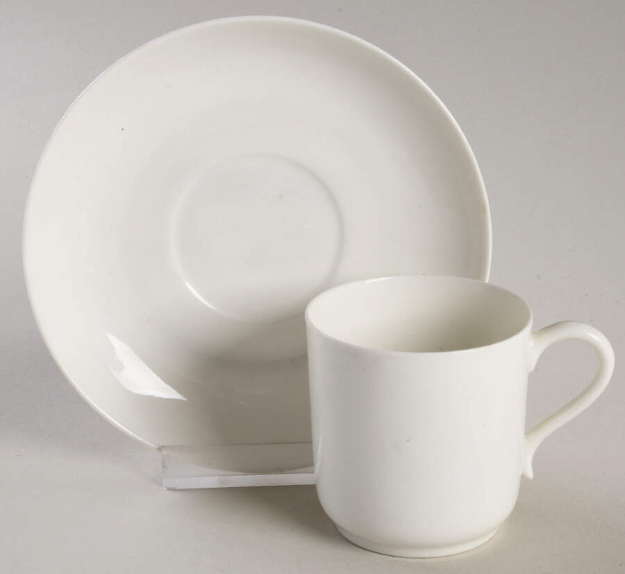 Anmut White Flat Demitasse Cup & Saucer Set by Heinrich - H&C-1