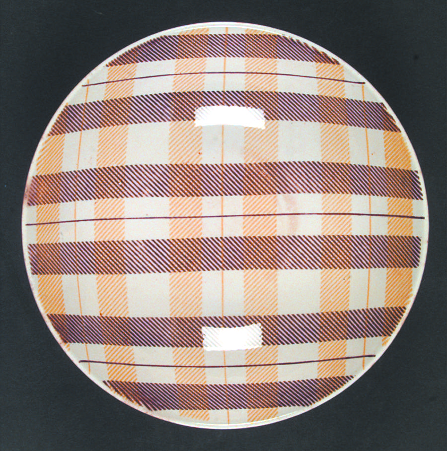 Highland Plaid (Brown & Yellow) 9" Round Vegetable Bowl by Homer Laughlin -1