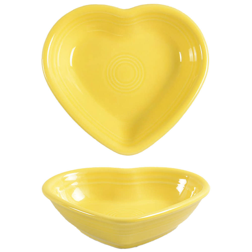 Fiesta Sunflower (Intro 2001) 6" Heart Shaped Bowl by Homer Laughlin -1