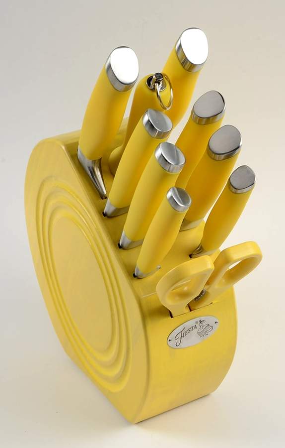 Fiesta Sunflower (Intro 2001) (11 Piece) Knife Set with Wood Knife Block by Homer Laughlin -1