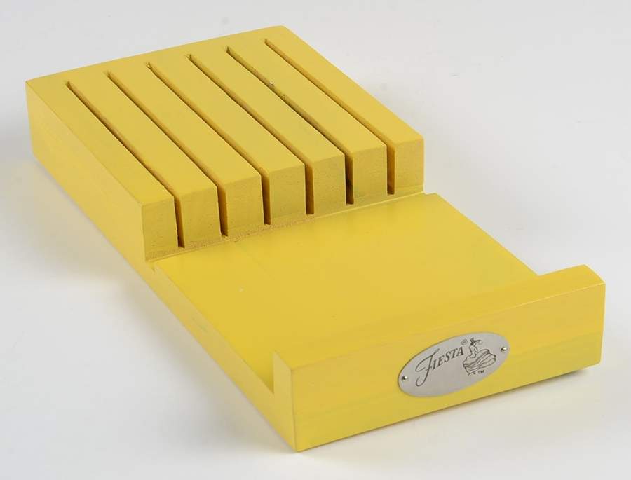Fiesta Sunflower (Intro 2001) Small Wood Knife Tray (Holds 6 Steak Knifes) by Homer Laughlin -1