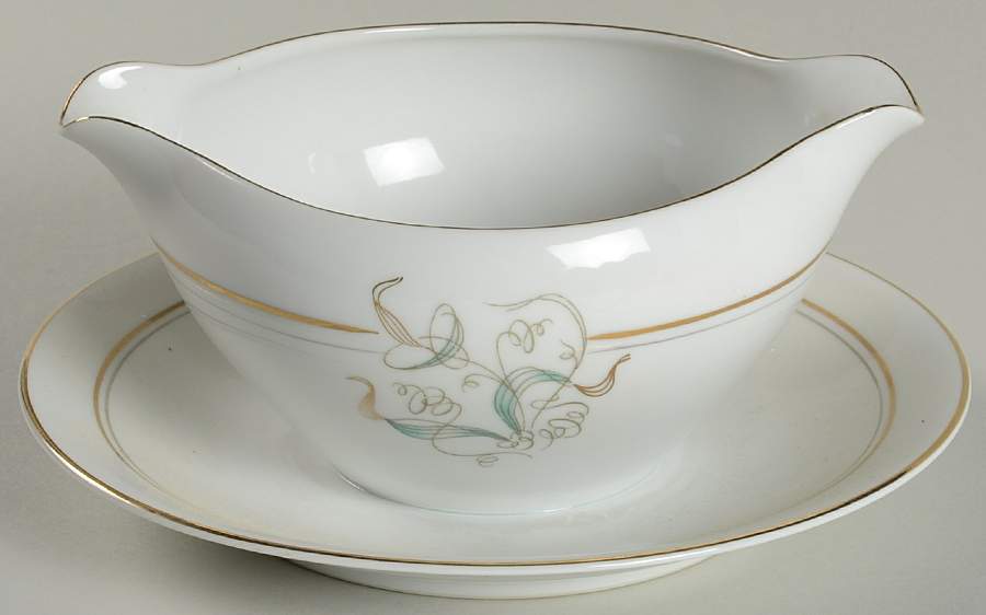 Beau Monde Gravy Boat with Attached Underplate by Halsey-1