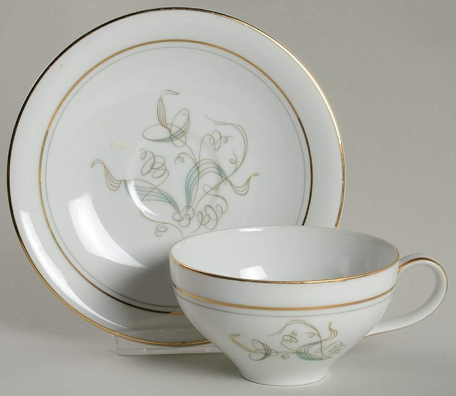Beau Monde Footed Cup & Saucer Set by Halsey-1